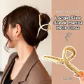 Large 12cm smooth matte gold metal hair claw clip with minimalist streamline design - 1# Large Matte Gold Cross Claw Clip / 11cm