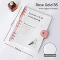B5 loose-leaf notebook with transparent PVC cover and rose gold metal binder - B5 Rose Gold Binder (with Inner Binder)