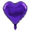 Polished 18-inch heart-shaped purple foil balloon with a metallic sheen for party decor - 18 Inch / Purple