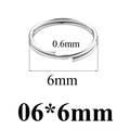Silver stainless steel double split rings for DIY jewelry, size 0.6mm x 6mm diameter - 0.6x6mm / Silver