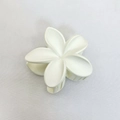 Elegant white frangipani hair claw clip for women, tropical flower hair styling accessory - Medium (Approx. 6x5x3.8cm) / Milky White (Frosted)