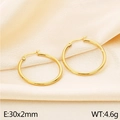 Pendientes de aro dorados de acero inoxidable 30x2mm con cierre de aguja seguro - Dorado (KE117265-KFC)