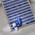 Autocollants ongles 5D style porcelaine bleue avec motifs floraux vintage en relief - Style Motif Rétro Porcelaine Bleue et Blanche Chinoise (FEB-909)