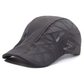 Dark grey men's breathable mesh flat cap outdoor sports ivy beret hat for summer wear - Adjustable / Dark Gray