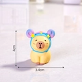 Miniature resin Capybara figure in yellow with a blue-pink gradient hoodie ornament - Libra - Capybara