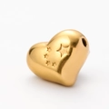 Baroque style gold heart charm bead with star engraving and side hole for DIY jewelry - Gold 1#