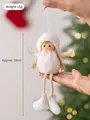 Weißer Plüsch-Weihnachtsengel-Anhänger, 18 cm hängende Puppe mit Schneeflocke und Kordel - Weiß