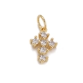 Hip-hop gold-plated cross pendant necklace with sparkling round zircon stones - Six-Stone Inlaid Cross