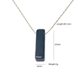 Detail showing 25mm navy blue crystal pendant with 5g gold chain and sizing info - Black Agate