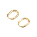 Orecchini a cerchio ovali in acciaio inossidabile dorato con design minimalista - 2.5*16*21mm / Oro