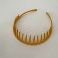 Classic mustard yellow toothed hairband made of high-quality plastic for daily styling - Yellow