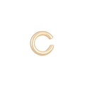 Polished gold alloy C-shaped ear cuff in minimalist punk style for non-pierced ears - Gold C-Shape Ear Cuff (DZ-183) / 0.9cm