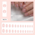 Pink ombre press-on nails with silver glitter gradient, 24-piece oval almond nail set - Pink Galaxy Glitter Gradient (W274 Glue Type)