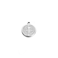 Zilveren Sint-Benedictus medaille hanger van roestvrij staal met gedetailleerd reliëf - 12# (12mm Diameter) / Staalkleur