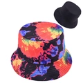 Tie-dye graffiti cotton bucket hat with flat top and colorful sun protection design - Tie-dye Style 2