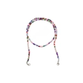 Multicolor bead eyeglass chain with small pink, purple, and blue beads and silver clasps - Colorful