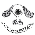 Dalmatian costume set with spotted ears headband, nose, bow tie and clip-on tail - Dalmatian 4-Piece Set (Headband/Nose/Bowtie/Tail)