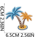 Coconut tree embroidery patch measurements showing 6.5cm width and 6cm height dimensions - Coconut Tree Style (6号)