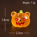 Halloween Kürbis-Bär Figur aus orangefarbenem Kunstharz für DIY-Garten Deko 2,3cm x 1,8cm - Oranger Bären-Kürbis