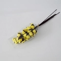 Bouquet di fiori di cotone artificiale con teste giallo brillante e lunghi rami marroni - Giallo