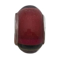 DIY charm jewelry bead in deep red with silver metal edges for European bracelets - Rainbow Style (11511)