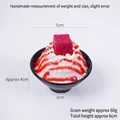 Modèle de bol à glace aux fruits artificiels de 7cm avec garniture de fruit du dragon - Sans Boucle / 7cm de Diamètre / Pitaya rouge