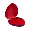 Elegant red heart-shaped velvet jewelry box for rings with a soft flocked finish - 12*12 Heart Jewelry Set Box / 120*125*38mm / Red