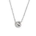 Collana con ciondolo lettera G in argento e diamanti, placcata in oro bianco 18 carati - Colore Acciaio-Lettera G