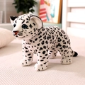 Realistic white snow leopard plush toy with blue eyes in a standing pose for kids - Snow Leopard White / 26cm