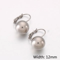Minimalist silver steel earrings with 12mm polished metal spheres and lever-back clasp - 12mm / Steel