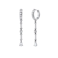 Orecchini a frangia in argento S925 con pendenti in zircone a forma di goccia di pera - Argento