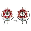 Pink floral rhinestone chest stickers with crystal jewels for festival body decoration - XT-35 Pinkish Floral / 18.5cm*14cm
