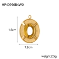 Gouden ovale zirkoon hanger DIY accessoire HP40996B4W0, maat 1,6x1,2cm gewicht 2,5g - Gouden Lege Basis