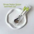Ensemble couverts dessin animé oignon vert avec cuillère, fourchette et étui portable - Ensemble Cuillère et Fourchette Oignon (Boîte transparente)