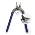 Blue flat nose pliers with spring-loaded carbon steel head and anti-slip handles 158x109mm - 158x109mm Blue Flat Nose Pliers