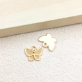 Set of two golden butterfly charm pendants for DIY jewelry making in KC gold finish - 1pc Insect Butterfly Charm