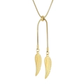 Collana a catena serpente dorata con due pendenti ali d'angelo e chiusura regolabile - Oro