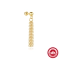 S925 sterling silver ear stud in gold finish with elegant dangling tassel chain design - Gold #4