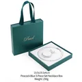 Peacock blue pearl jewelry gift box set with matching handbag and internal necklace insert - Handheld 3-Piece Set/19.5x19.5x4 / Teal