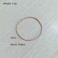 Detailed specs of rose gold beaded bracelet with 2mm beads and 3.0g weight specifications - Rose Gold 2mm