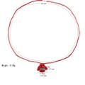 Detail view of red Christmas sweater pendant with dimensions and weight metrics - Red Sweater Cord Necklace