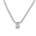 Collier avec pendentif carré halo et chaîne de tennis en micro-pavé pour femme - Collier Pendentif Carré Zircon Blanc Argent 1 Pièce
