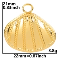 Macro shot of a 22mm golden shell pendant with specific size and weight dimensions - Pendant Only / Gold