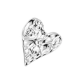 Spilla a cuore stropicciata irregolare in acciaio inossidabile argento dal design di lusso - Argento