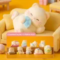 Flocked cat blind box collection featuring nine assorted cute white kitten figurines - -372 Cat-style Lying Down Study Box 8 / Full Box Set