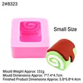 Pink silicone mold for cake rolls with green sample cake, 7x7.4x4.7cm size - 2#B323 Pink - Small