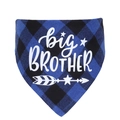 Bandana pour chien à carreaux bleu et noir avec texte big BROTHER blanc et motif étoiles - Carreaux Bleus big BROTHER (Style C)
