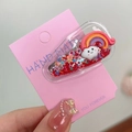 Sparkly rainbow cloud hair clip with colorful flowing glitter for kids hair decor - Rainbow