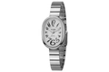 Silver steel strap watch with oval white dial and black Arabic numerals - Silver Arabic Numerals Style