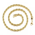 Golden vacuum plated stainless steel rope chain necklace for men with lobster clasp - 22 Inches (Length 55cm) / Width 6mm / Gold